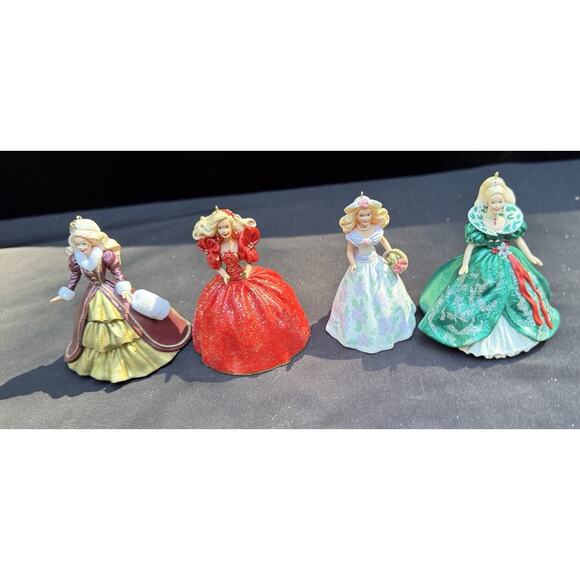4 Vintage Barbie Christmas Hallmark Keepsake Ornaments No Boxes -LO9 - Picture 3 of 11